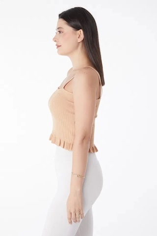Kazax Yazlık Triko Crop Vizon