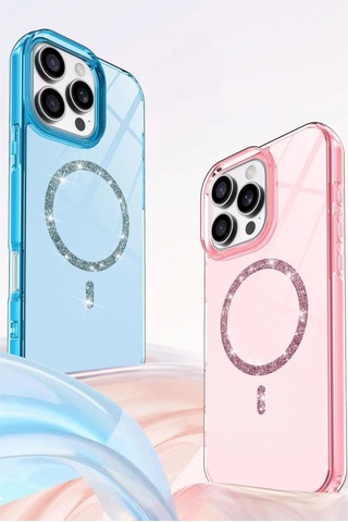Apple, Uyumlu iPhone 14 Pro Max Live Diamond Magsafe Kapak - Şeffaf