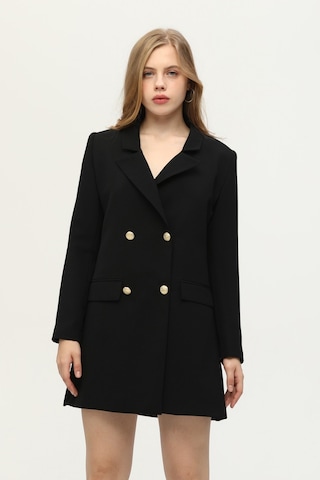 Feminist Astarlı Düğme Kapamalı Blazer Ceket 0105123.01 Siyah