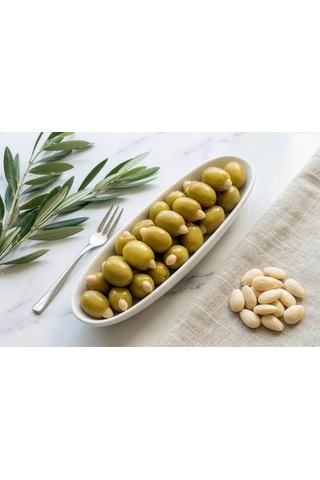 Hasanbey Badem Dolgulu Yeşil Zeytin 500 Gr
