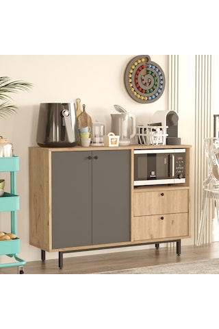 Mocha Kahve Köşesi Çok Amaçlı Dolap Mutfak Dolabı Sepet-antrasit