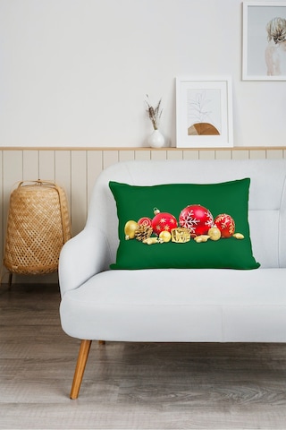 Yılbaşı Noel Desen Baskılı Tv Battaniyeli Opsiyonel Dekoratif Hediye Yastık Battaniye 2in1 Gifts-1 Çok Renkli