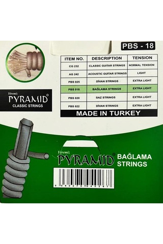 Pyramid Pbs-018 Kısa Sap Bağlama Teli Takımı 3 Paket