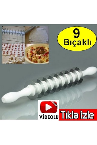 Mantı Merdane Mantı Kesme Merdanesi 9 Bıçaklı Mantı Yapma Aleti 9 Diğer