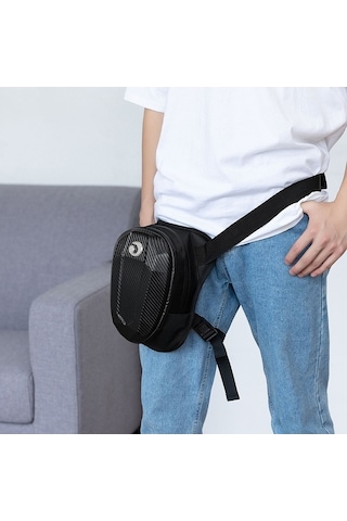 Hard-case Su Geçirmez Motosiklet Bel Bacak Çantası Mtb2108 Siyah