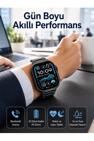 Mey İthalat Akıllı Saat Arama Konuşma Gps Ve Nfc Özelliği 3 Kordonlu Amoled Ekran