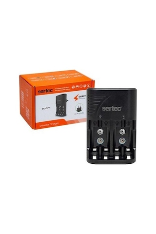 Sertec Stc-c802 Aa-aaa-9v Uyumlu 4lü Pil Şarj Aleti