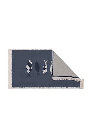 Mudo Home Larıssa Frame Fısh Kilim Lacivert Beyaz 80x150 Diğer
