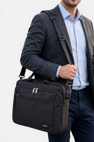 Lederax Siyah Kumaş Evrak Ve 15.6 İnç Laptop Çantası Ld669