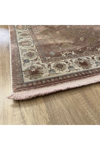 Hoom Rugs Silver 4134 Krem Mürdüm Saçaklı Salon Halısı Silver