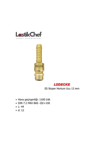Lüdecke Es13s Es Stoper Hortum Ucu 13 Mm