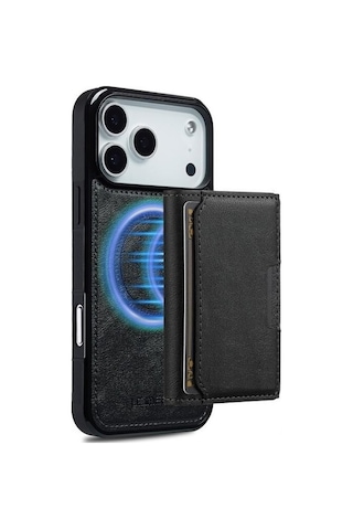 Nihcase Apple Uyumlu iPhone 17 Pro Max Kılıf Pollux L5 Serisi Mıknatıslı Kartlıklı 2-1 Kapak