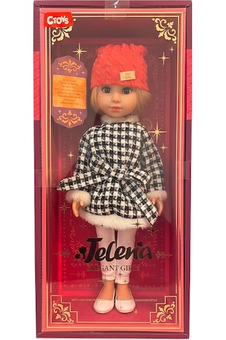 Ctoy Jelena Elegant Girls Moda Oyuncak Bebek Pembe Bereli Şık Kombin 38 Cm 6900110