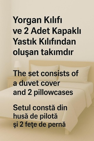 Çift Kişilik Desenli Nevresim Takımı, 200 X 230 Cm, 2 Adet Kapaklı Yastık Kılıfı, Gri,%80 Pamuk Çok Renkli