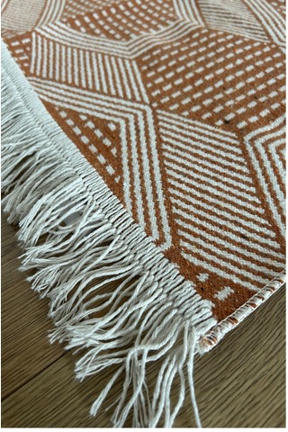 Kiremit Modern Desenli Kilim - Makinede Yıkanabilir Renkli