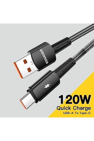 Flybuy Esger 2m Usb-c Süper Uzun 120w Hızlı Şarj 480mbps Veri İletim Kablosu