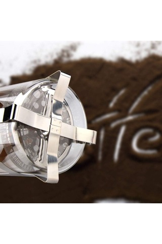 Ahşap Detaylı 350 Ml Cam French Press Çok Renkli