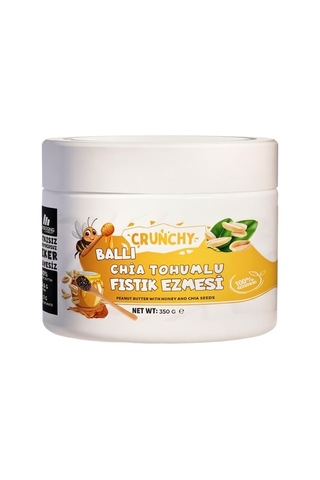 Mustang Nutrition Ballı Chia Tohumlu Crunchy Fıstık Ezmesi 350 Gr 24,79 Gr Protein + 40 Gr Fıstık Ezmesi Hediyeli