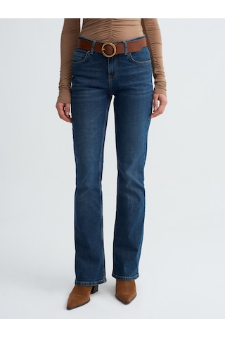 Dilvin 72277 Düşük Bel Likralı Jean-mavi Mavi
