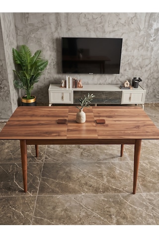 Lima Açılır Mutfak Masası Ceviz 80x130/160 Kemençe Ceviz