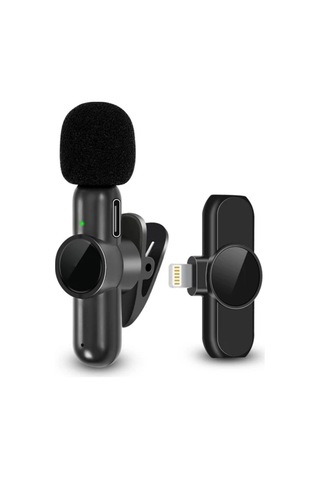 Buffer Type C Uyumlu İphone Dönüştürücülü Kablosuz Yaka Mikrofonu Android Ve İphone Uyumlu Mini Mikrofon Çok Renkli