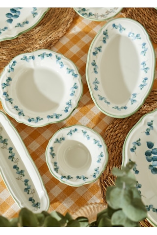 Bella Maison Ocaliptus Stoneware 52 Parça 12 Kişilik Kahvaltı Takımı Yeşil Yeşil