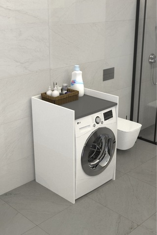 Solévo Banyo Dolabı Çamaşır Ve Kurutma Makinesi Dolabı Antrasit Gri
