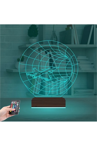 Luvivia Savaş Uçağı Pilot 3d Lamba - Masa Gece Lambası Şeffaf