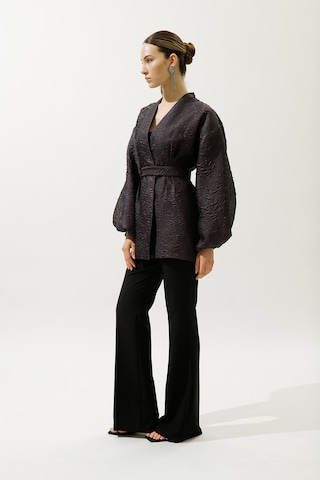 Jakar Organze Kimono Mor Mor