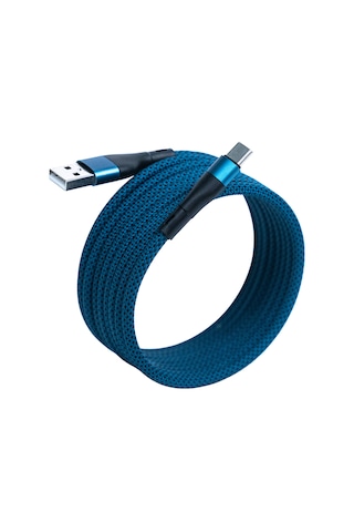 Bmuc-02 Mavi Manyetik Usb-a-c Kablo 1.5 M, Süper Hızlı Şarj