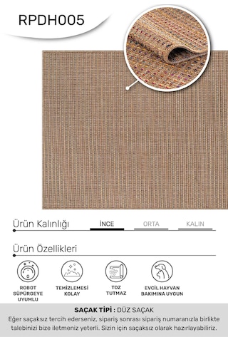 Dafne-kahve/mavi,sarı,turuncu- Özel Ölçü-mutfak, Koridor-kaydırmaz Taban-robot Süpürgeye Uyumlu-kolay Temizlenebilir Kahverengi