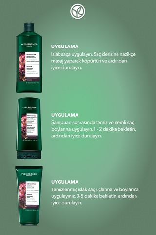 Yves Rocher Onarıcı Bitkisel Keratin Prebiyotik Orijinal Boy Bakım Seti -şampuan 300 Ml & Saç Kremi 200 Ml & Mas