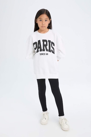 DeFacto Kız Çocuk 2'li Takım Baskılı Sweatshirt Uzun Tayt D6453A8NSWT34 Beyaz