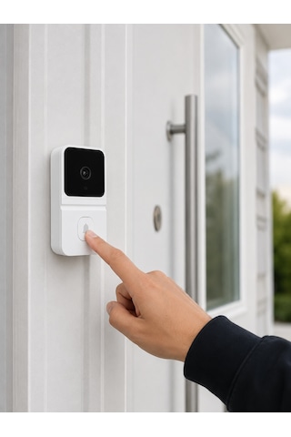 Hd Kameralı Beyaz Görüntülü Kapı Zili Çift Yönlü Sesli Wi-fi Akıllı Kapı Zili - Lisinya