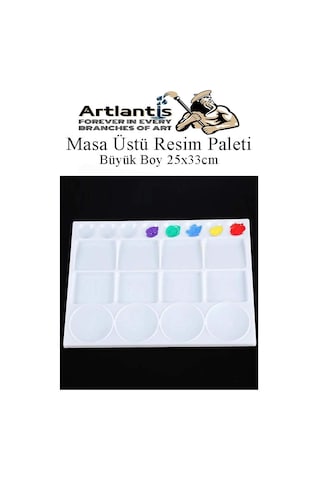 Masa Üstü Resim Paleti 1 Adet 20 Hazneli Boya Paleti 25x33 Cm Sanatsal Boyalar İçin Büyük Palet Akrilik Boya Yağlı Boya Guaj Boya