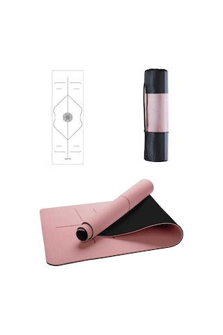 Gymo Hizalamalı 6Mm Tpe Yoga Matı Pilates Minderi Scarlet