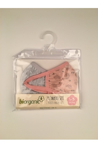 Bibaby Organik Maske 2li Kirpi Pembe - Kar Melanj- 3324 Pembe