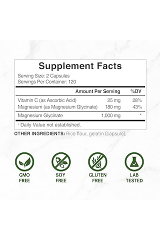 Deal Supplement Magnesium Magnezyum Glycinate 1,000mg Plus Vitam