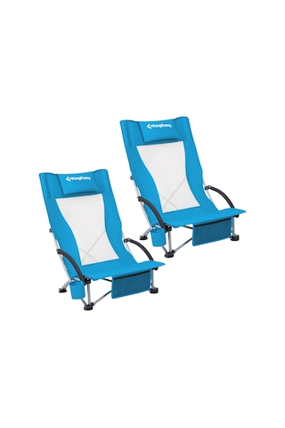 Kingcamp Lilac High Comfort Plaj Ve Dinlenme Sandalyesi 2'li Set Blue Mavi