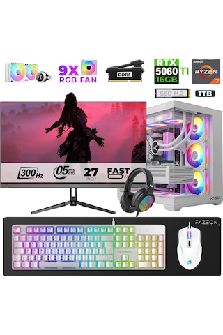Xaser Star X560 R7-7800X3D 32 GB 1 TB SSD 16 GB RTX5060Tİ 27" Dos NVME Masaüstü Oyuncu Bilgisayarı