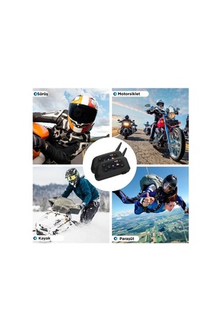 Premium Motosiklet Helmet İnterkom Ejeas Double V6pro+ 2li İkili Ses Takım