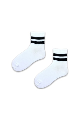 Socks Stores Erkek Çorap Soket Uzun Corap Kadın Beyaz Desenli Çoraplar 6 Adet Beyaz