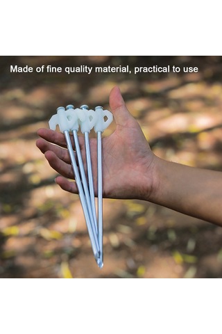 Geeksen Kamp Tenteği 21cm Güneş Işığı Parlayan Çelik Çivi 10 Adet - Dış Mekan, Kamping, Çadır Donanımı, Rüzgar Dayanıklı Kalın Tip Gümüş