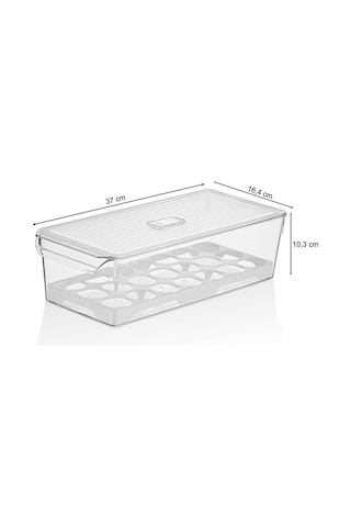 Yumurtalık Buzdolabı Düzenleyici Organizer 2 Adet Beyaz - Şeffaf