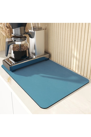 Yunboo Ev Mutfak Lavabo Su Emici Kurutucu Yastık, Isı Yalıtımı Ve Leke Önleme Özelliği, 30x50cm Saflık Desenli, Cd0061-2 MAvi