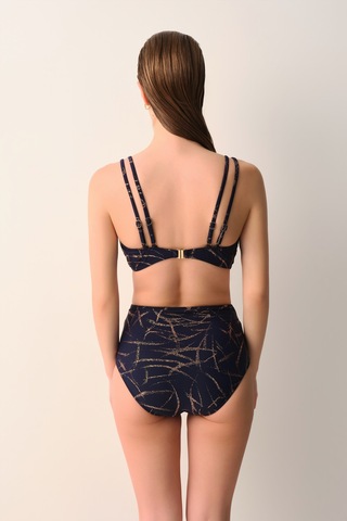 Suwen Glace Üçgen Bikini Üst Sb2622013811381 Lacivert