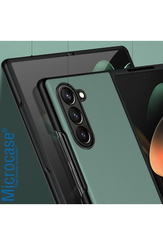 Samsung Galaxy Uyumlu Z Fold5 Deri Desenli Plastik Koruma Kılıf - Al3156