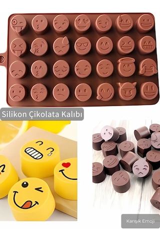 Jet's Home Karışık Emoji C İkolata Kalıbı Bpa Free Buz Kalıbı Silikon Tatlı Kalıbı Yapıs Maz Kalıp Kahverengi