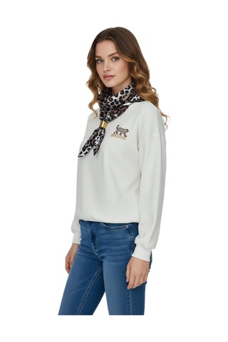 Baglan Kadın Spor Sıfıryaka Sweatshirt Fular Lı Bgl-st05062 Krem