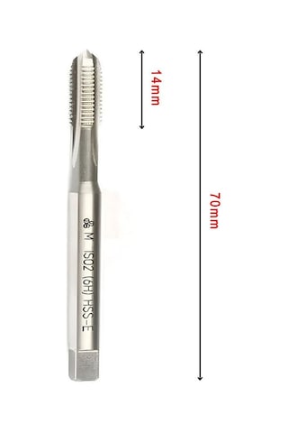 Mte M5x0,8 Normal Vidalı Düz Kanallı Makina Kılavuzu Hss